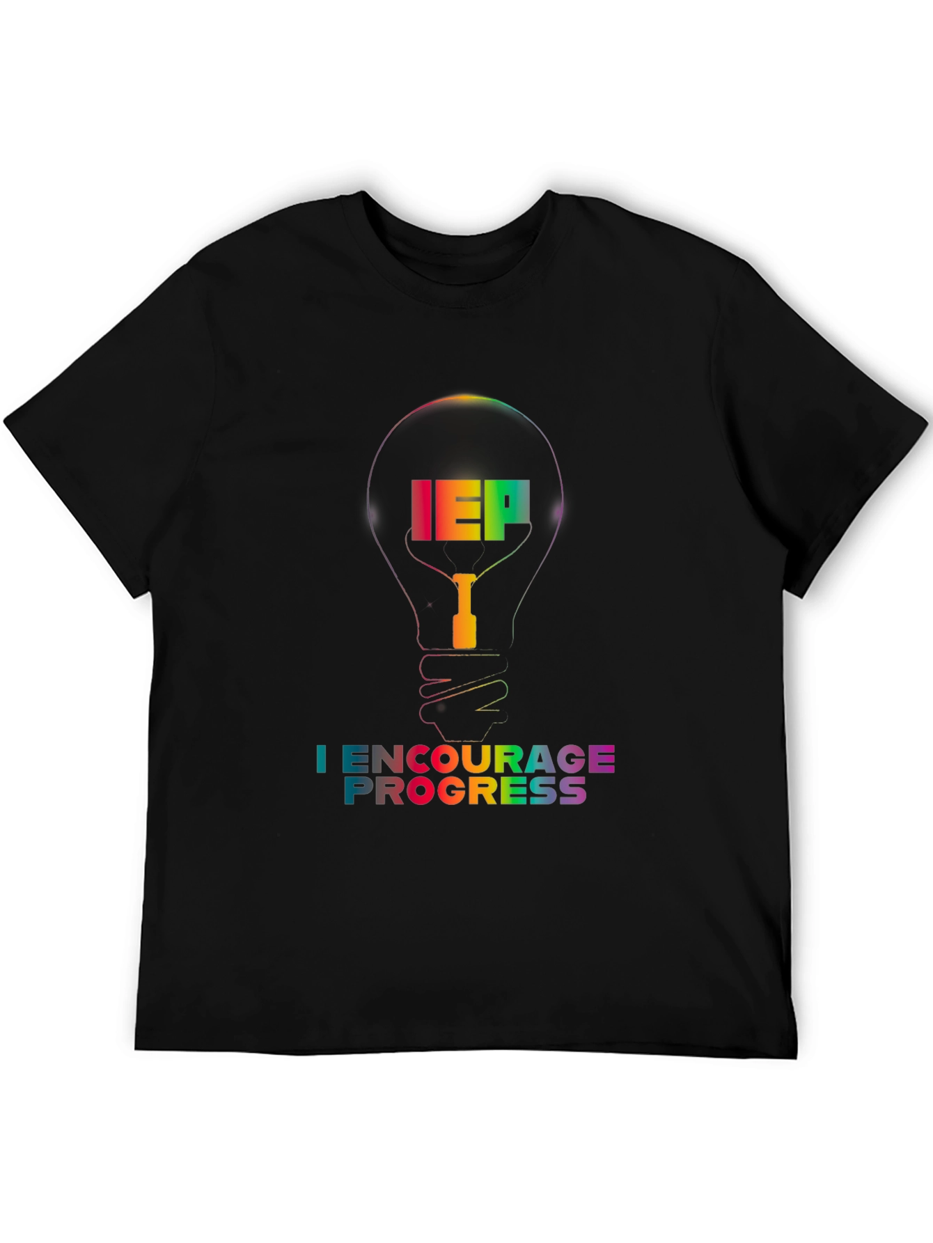 IEP I Encourage Progress Rainbow Lightbulb T-Shirt
