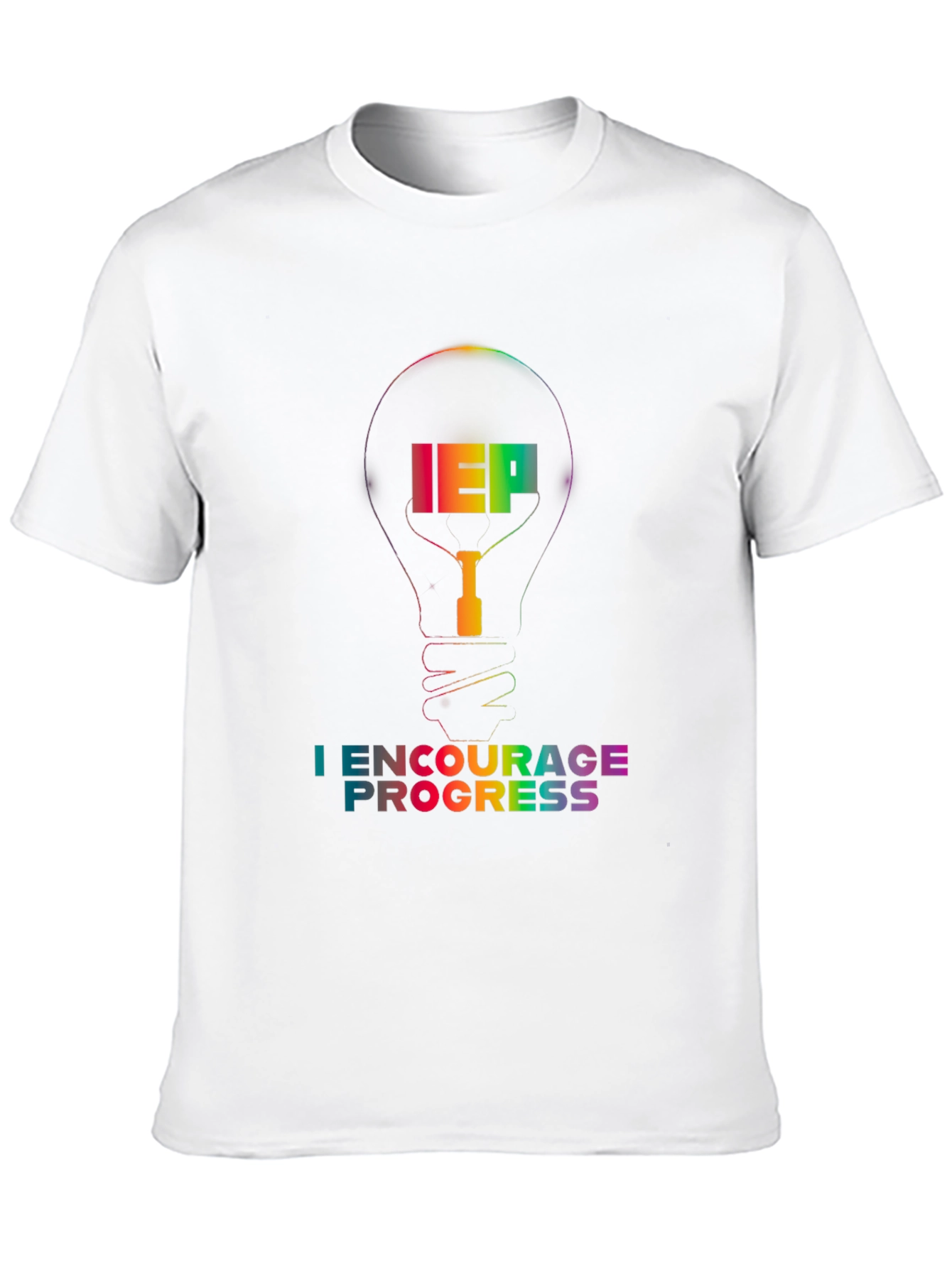 IEP I Encourage Progress Rainbow Lightbulb T-Shirt