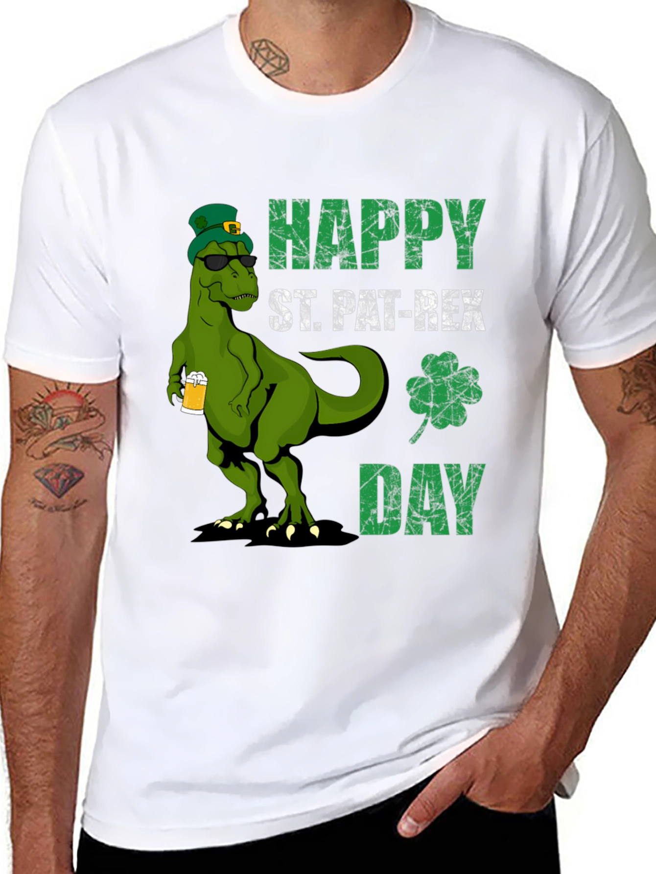 St. Pat-Rex Day T-Shirt - Funny Dinosaur Tee