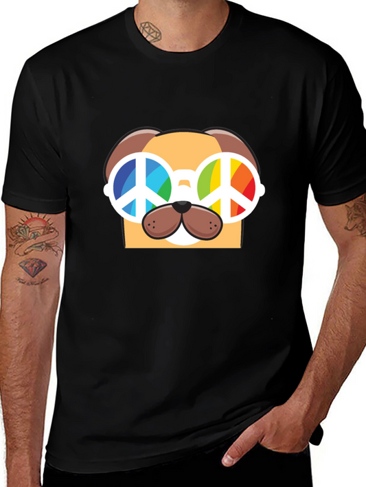Peace Dog Graphic T-Shirt - Black