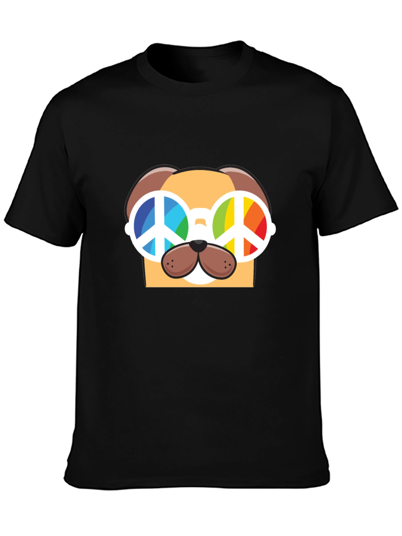 Peace Dog Graphic T-Shirt - Black