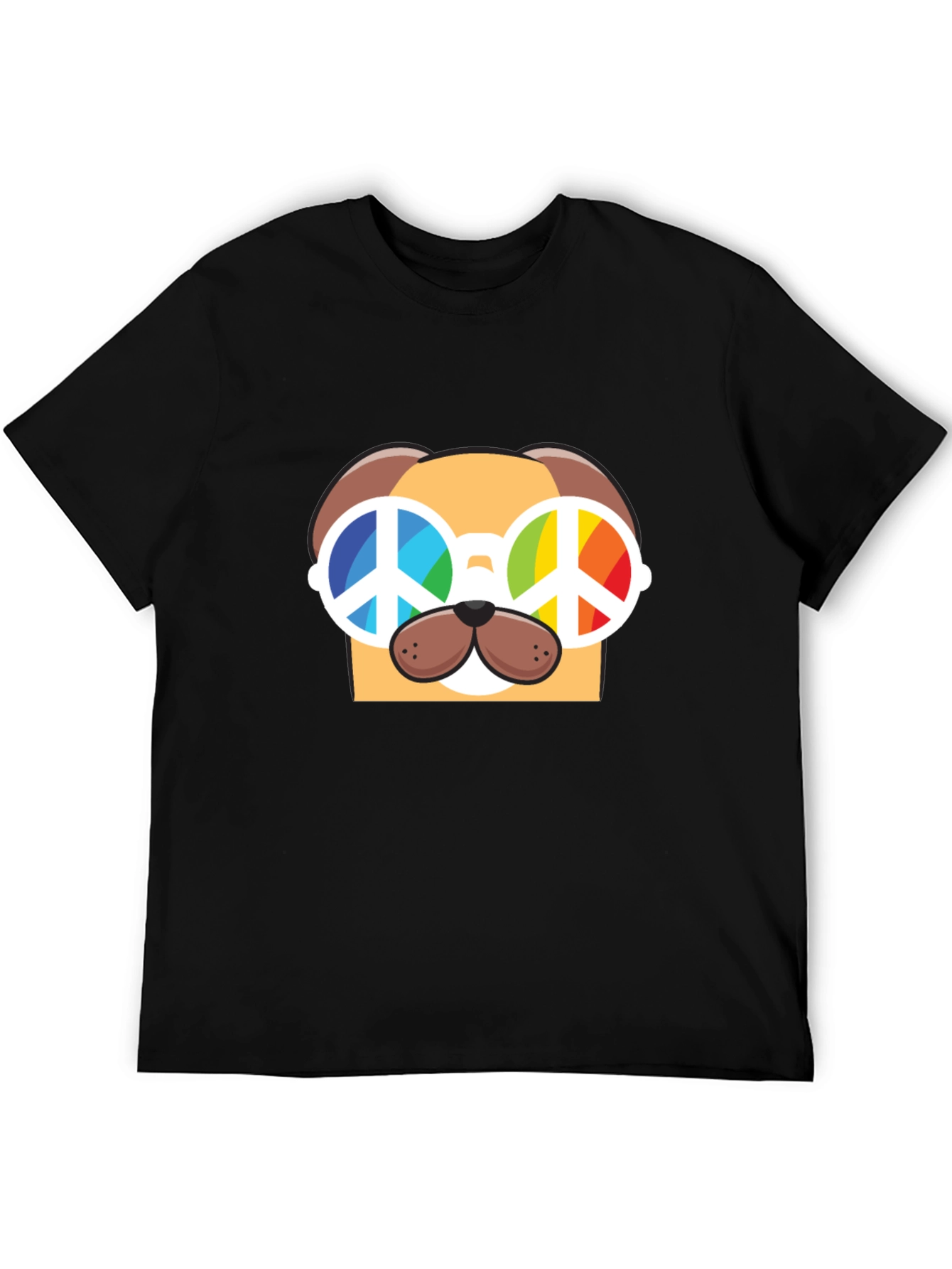 Peace Dog Graphic T-Shirt - Black