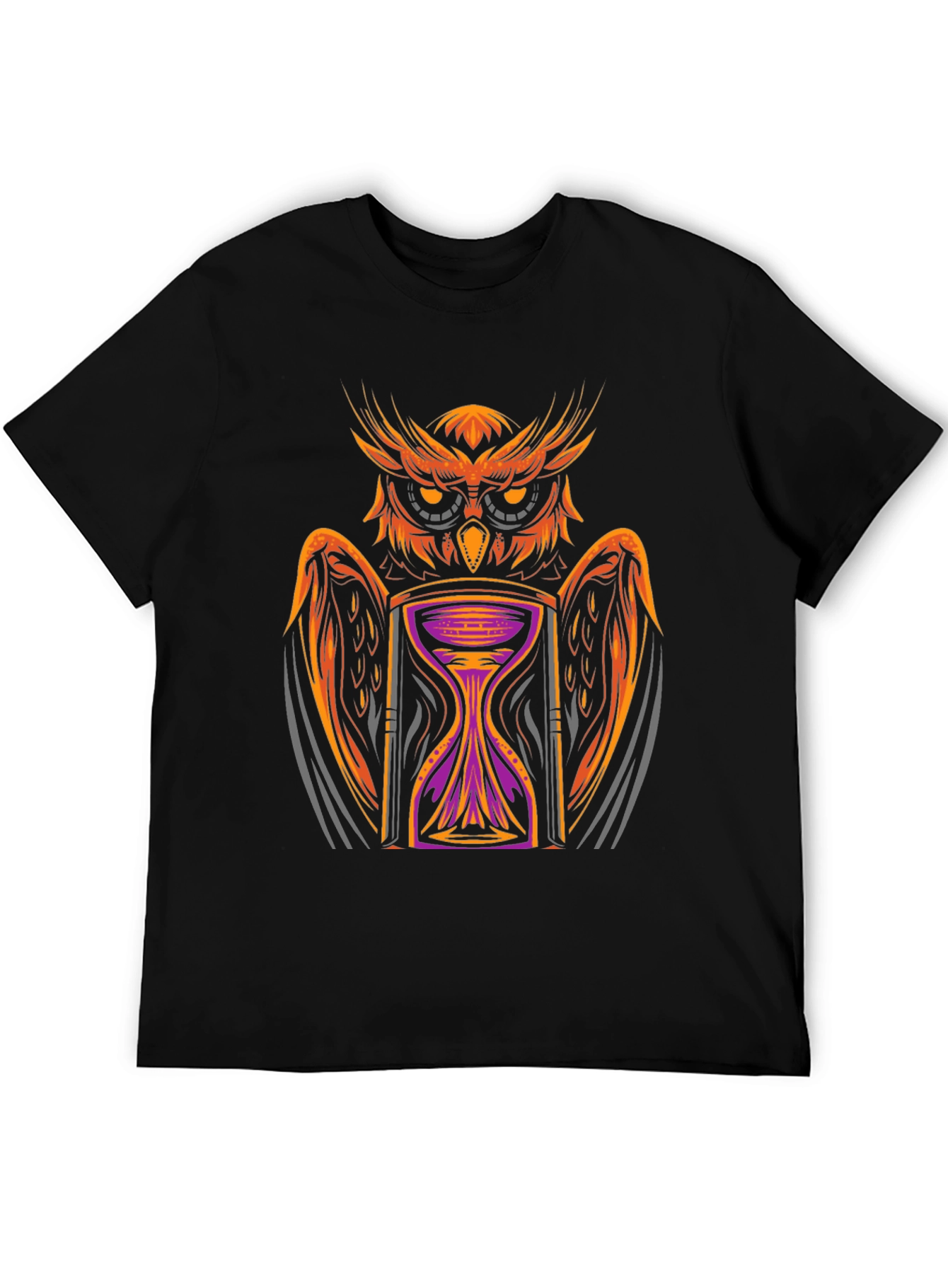 Owl Hourglass Graphic Tee - Black