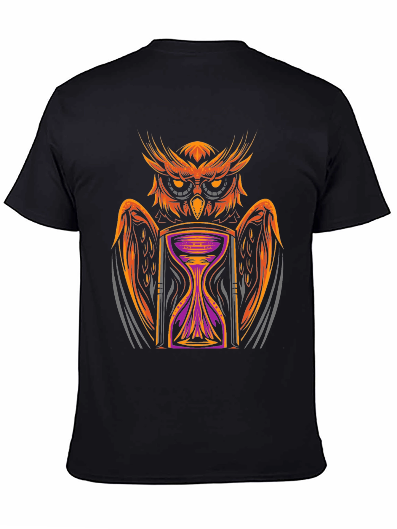 Owl Hourglass Graphic Tee - Black