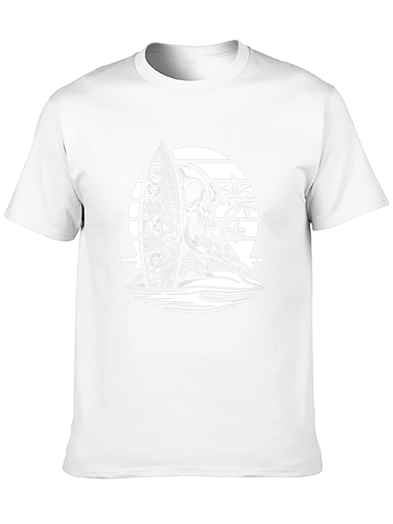 Skull Surfboard Graphic Tee - Black