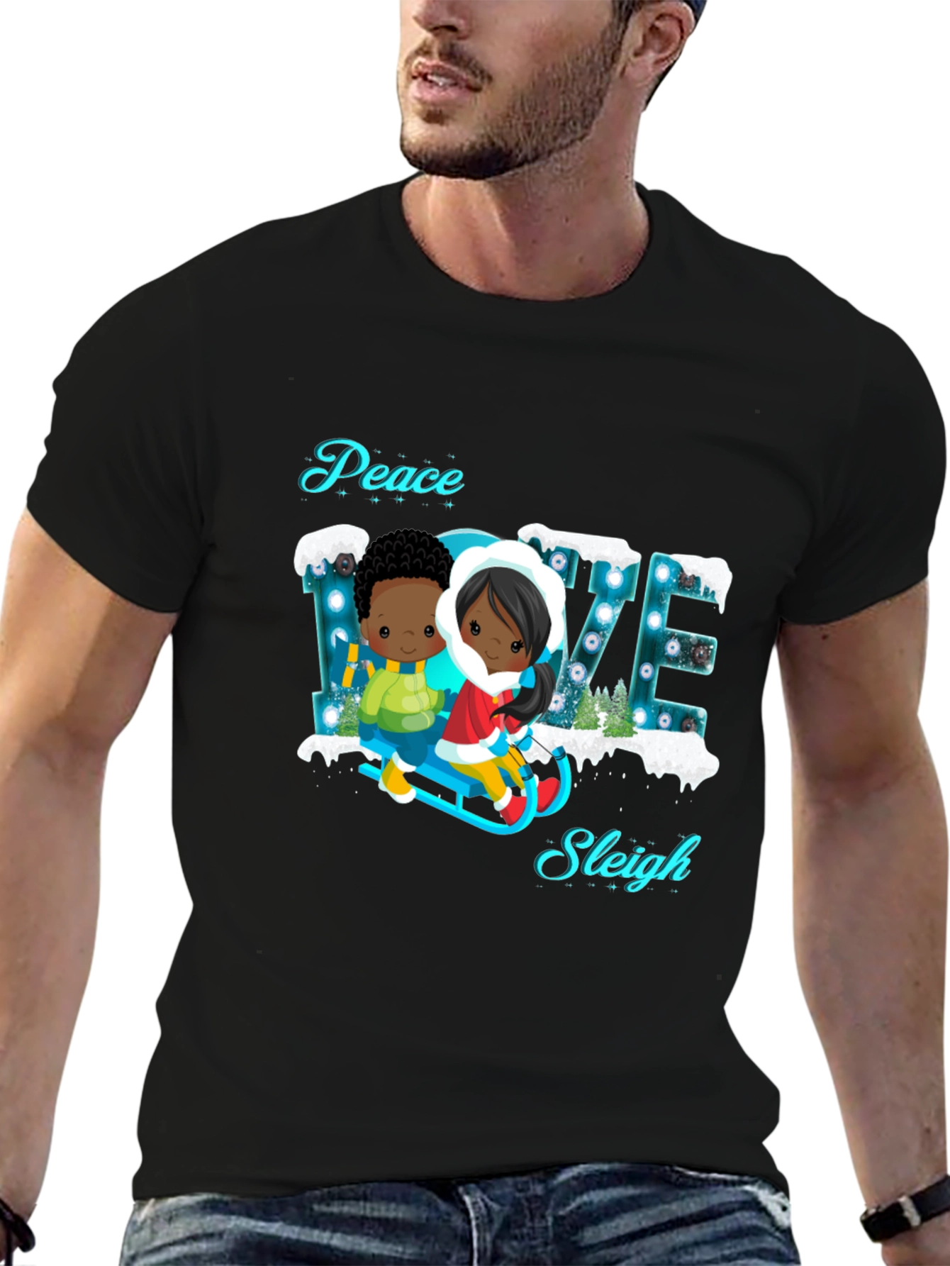 Peace Love Sleigh T-Shirt - Holiday Cheer