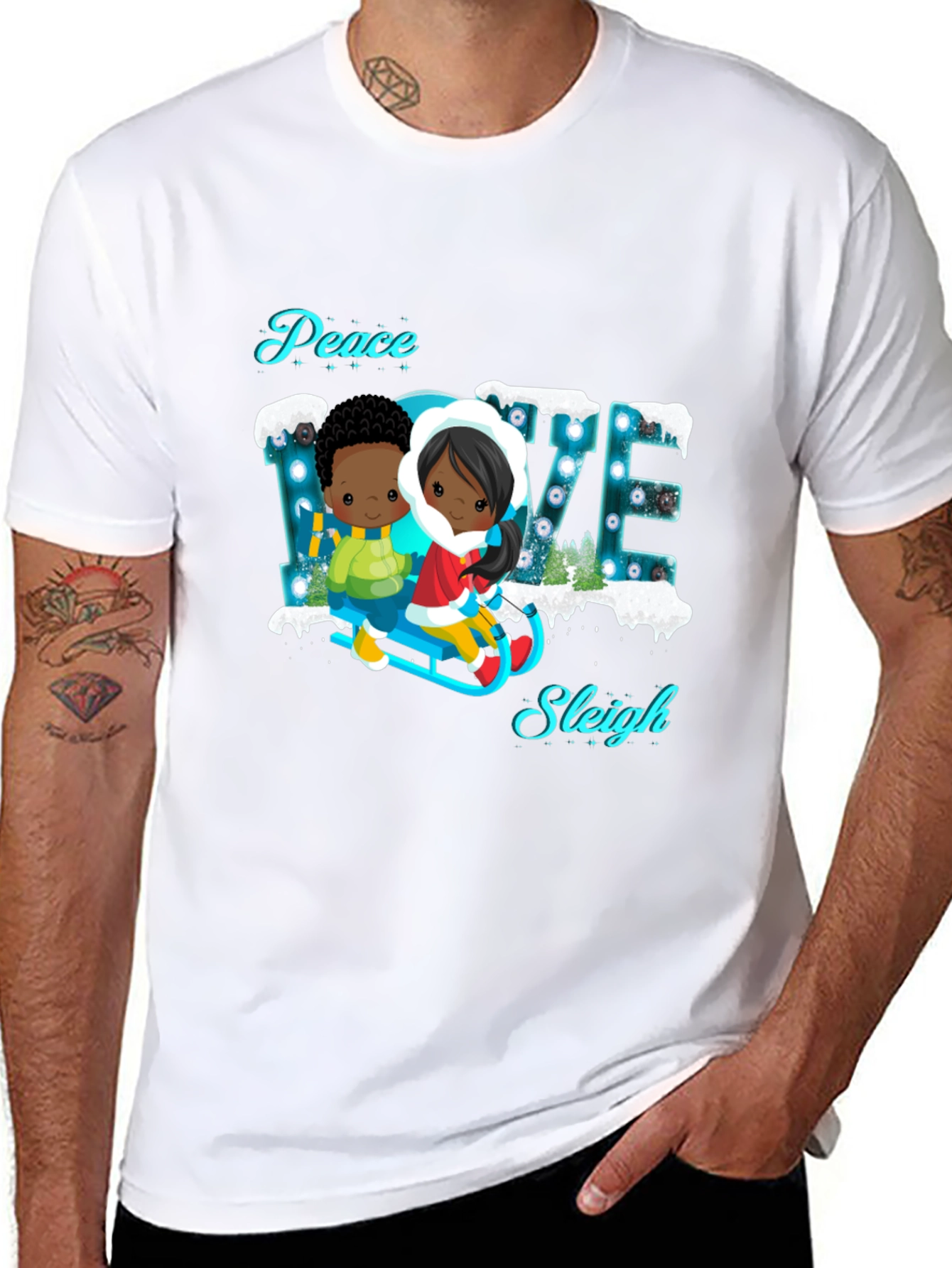 Peace Love Sleigh T-Shirt - Holiday Cheer