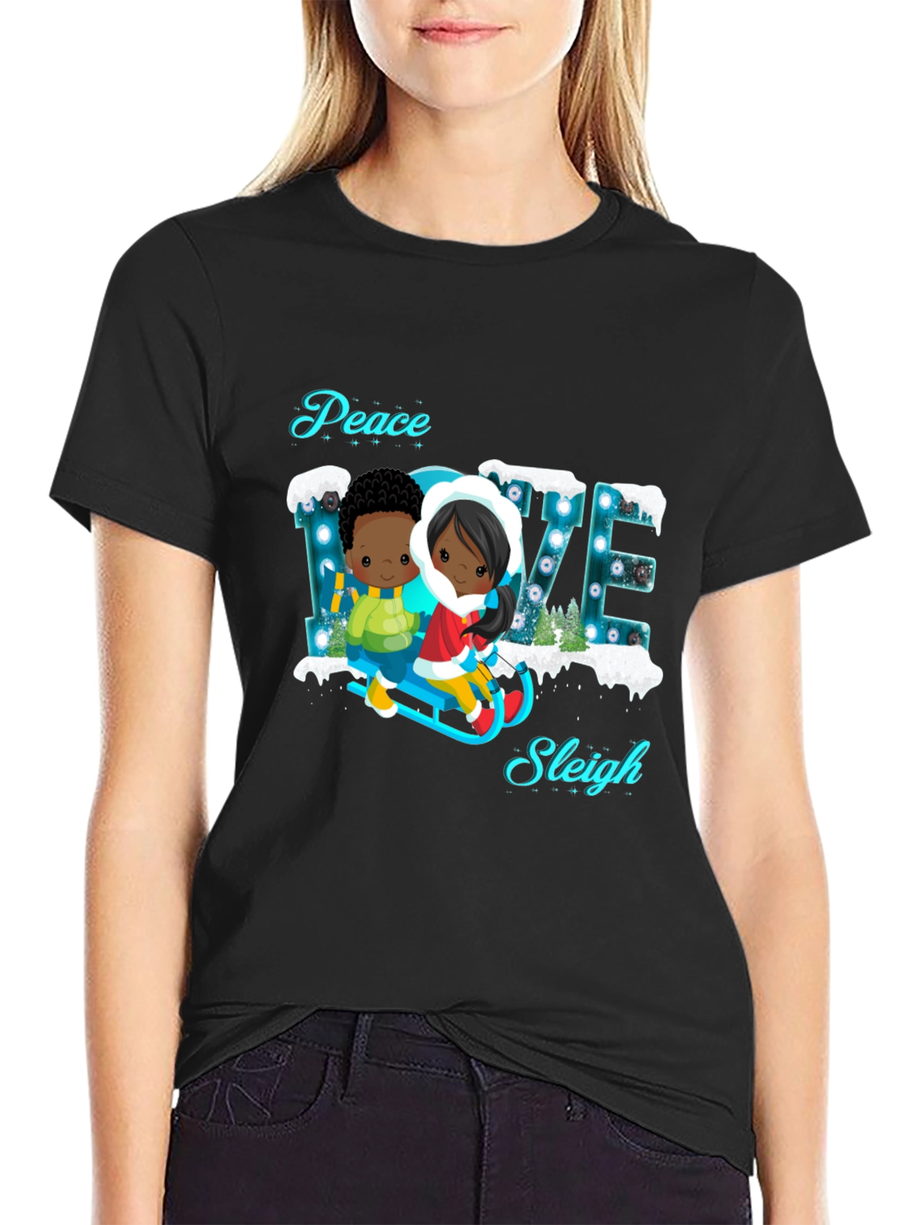 Peace Love Sleigh T-Shirt - Holiday Cheer