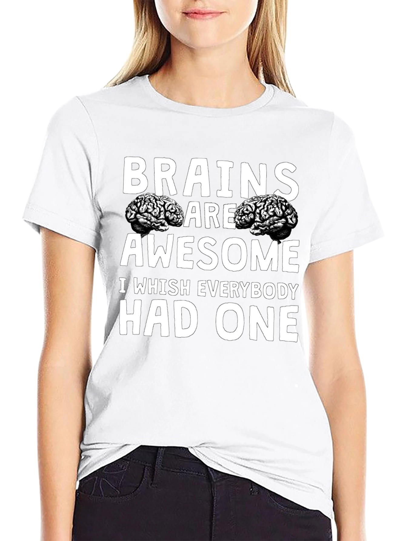 Brains Are Awesome Graphic Tee - Unisex Black T-Shirt