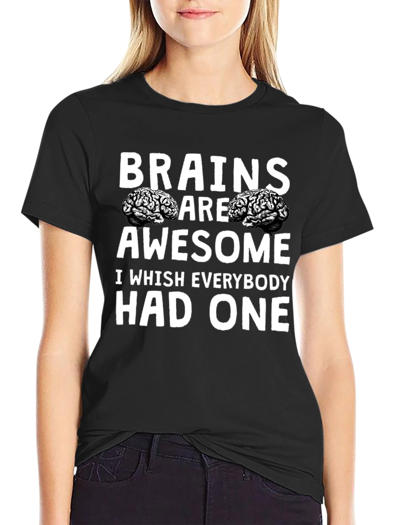 Brains Are Awesome Graphic Tee - Unisex Black T-Shirt