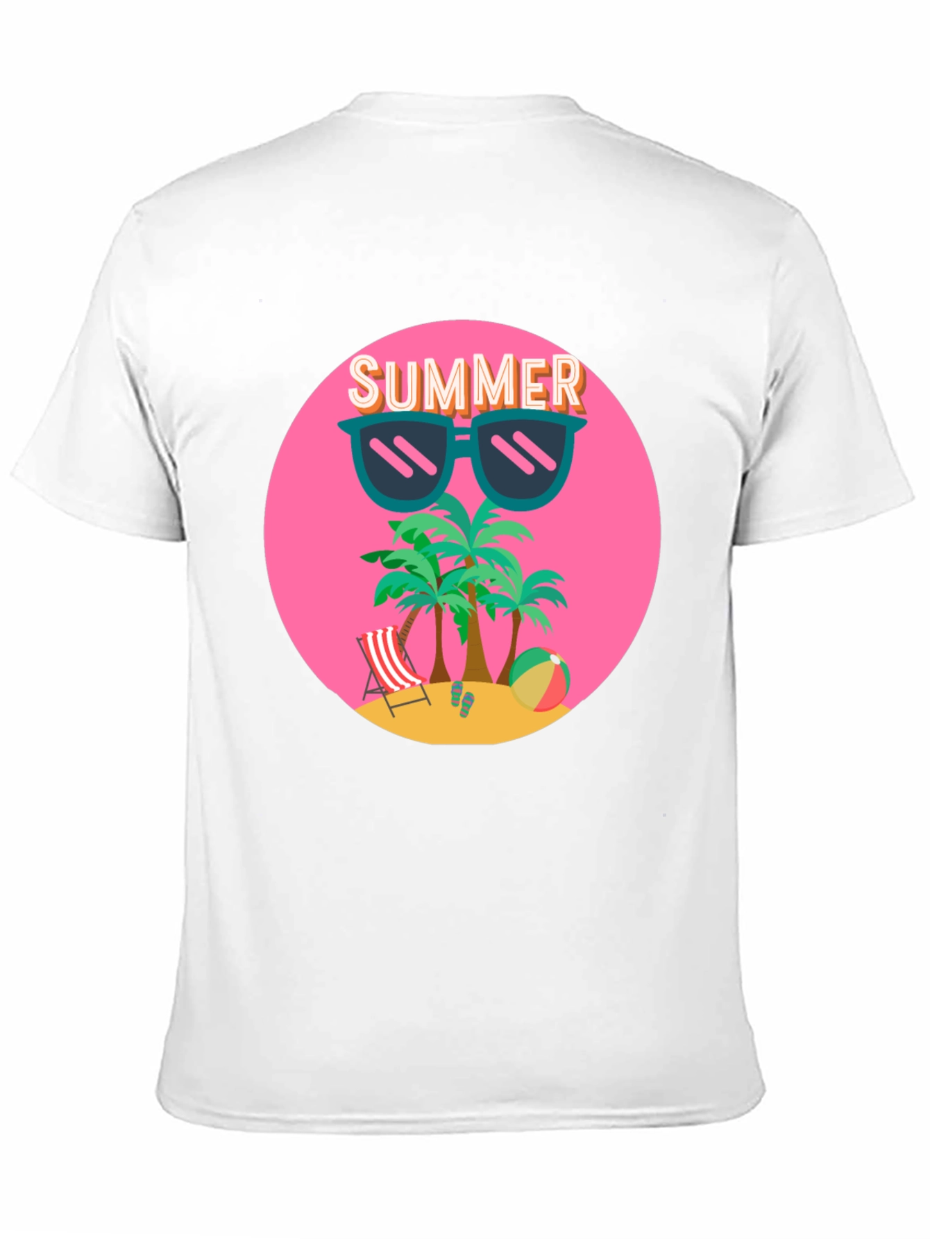 Summer Beach T-Shirt: Palm Trees & Shades