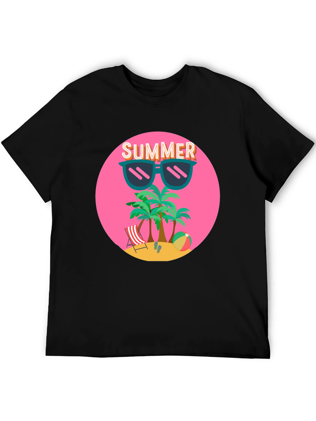 Summer Beach T-Shirt: Palm Trees & Shades
