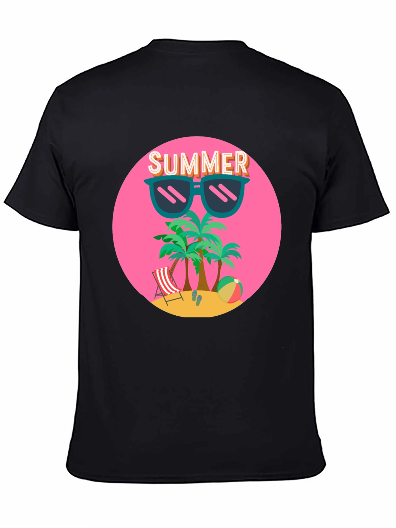 Summer Beach T-Shirt: Palm Trees & Shades