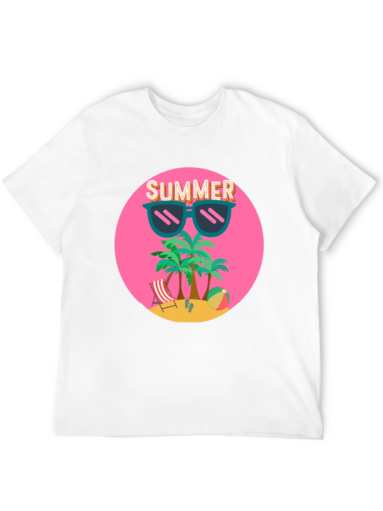 Summer Beach T-Shirt: Palm Trees & Shades