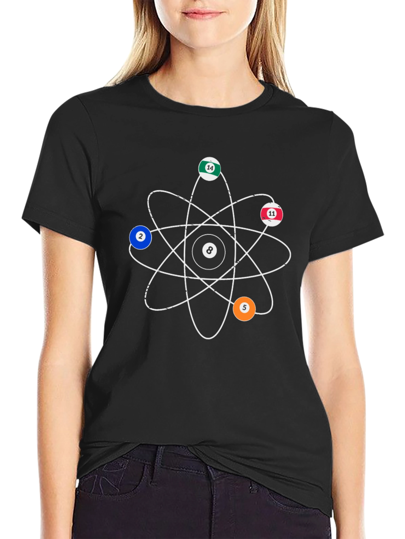 Billiards Ball Atom T-Shirt - Cool Graphic Tee