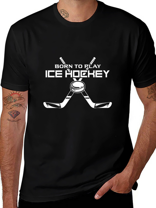 Born to Play Ice Hockey Graphic Tee