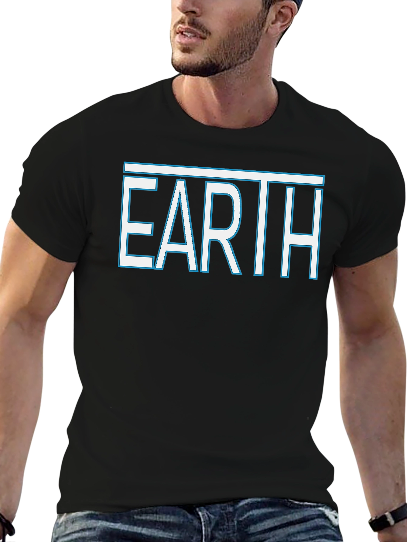 Earth Graphic Tee - Stylish Black T-Shirt