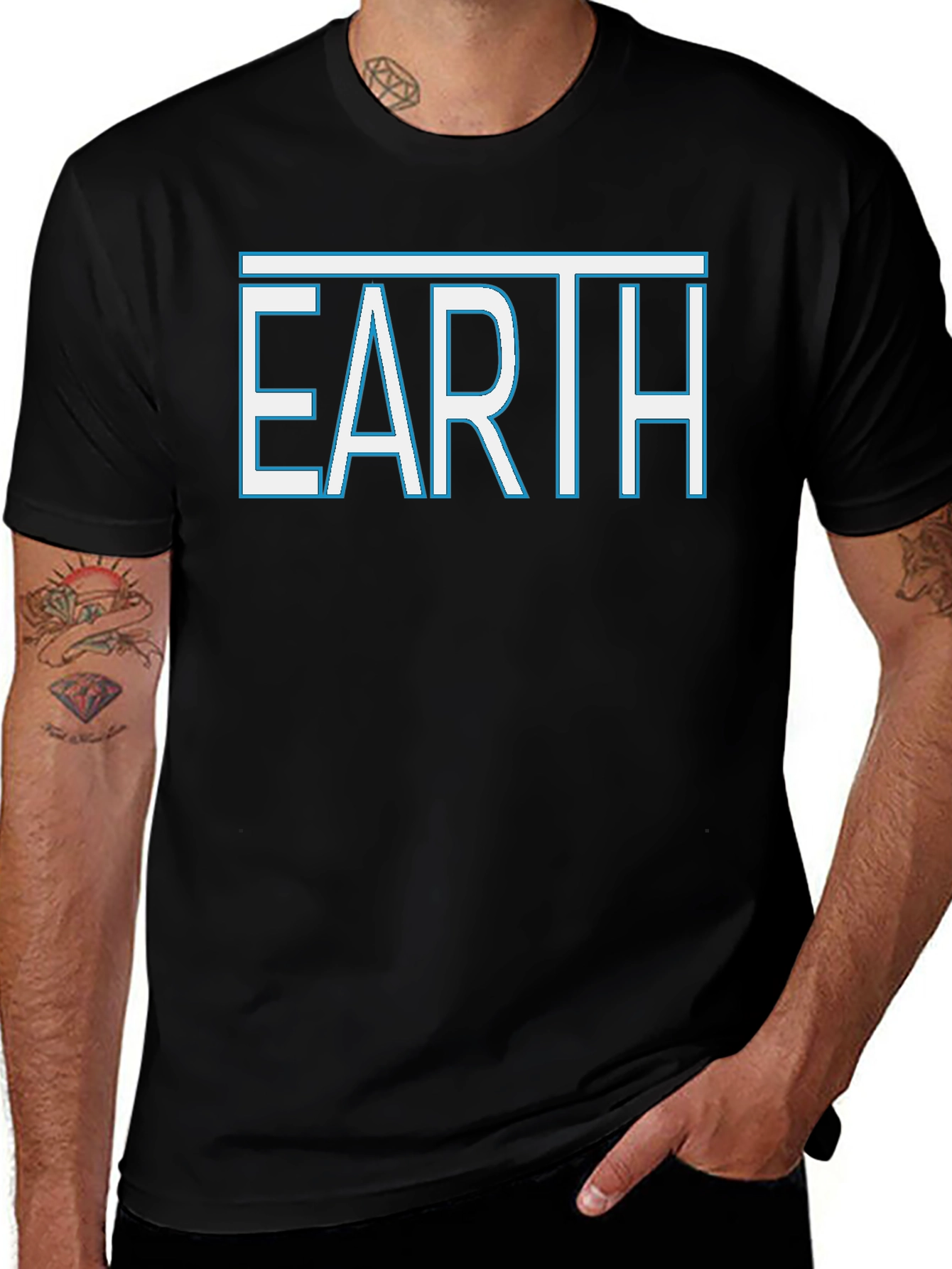 Earth Graphic Tee - Stylish Black T-Shirt