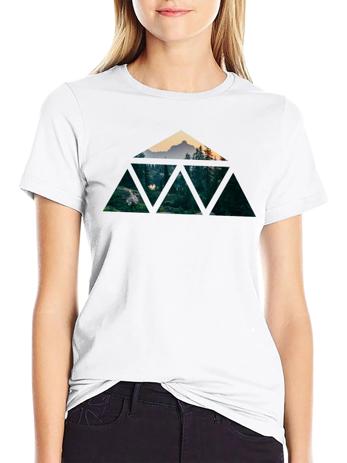 Geometric Mountain Forest T-Shirt