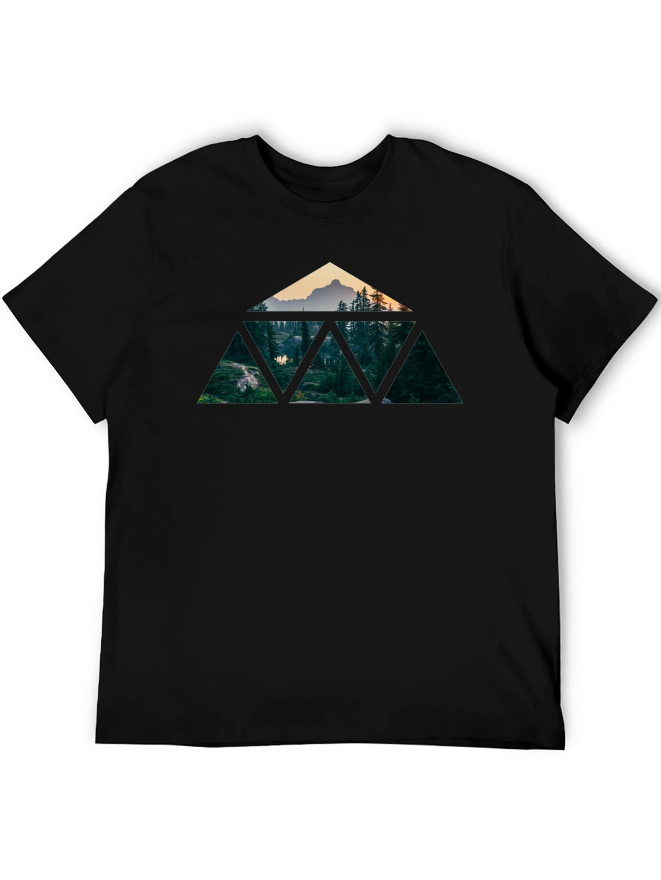 Geometric Mountain Forest T-Shirt