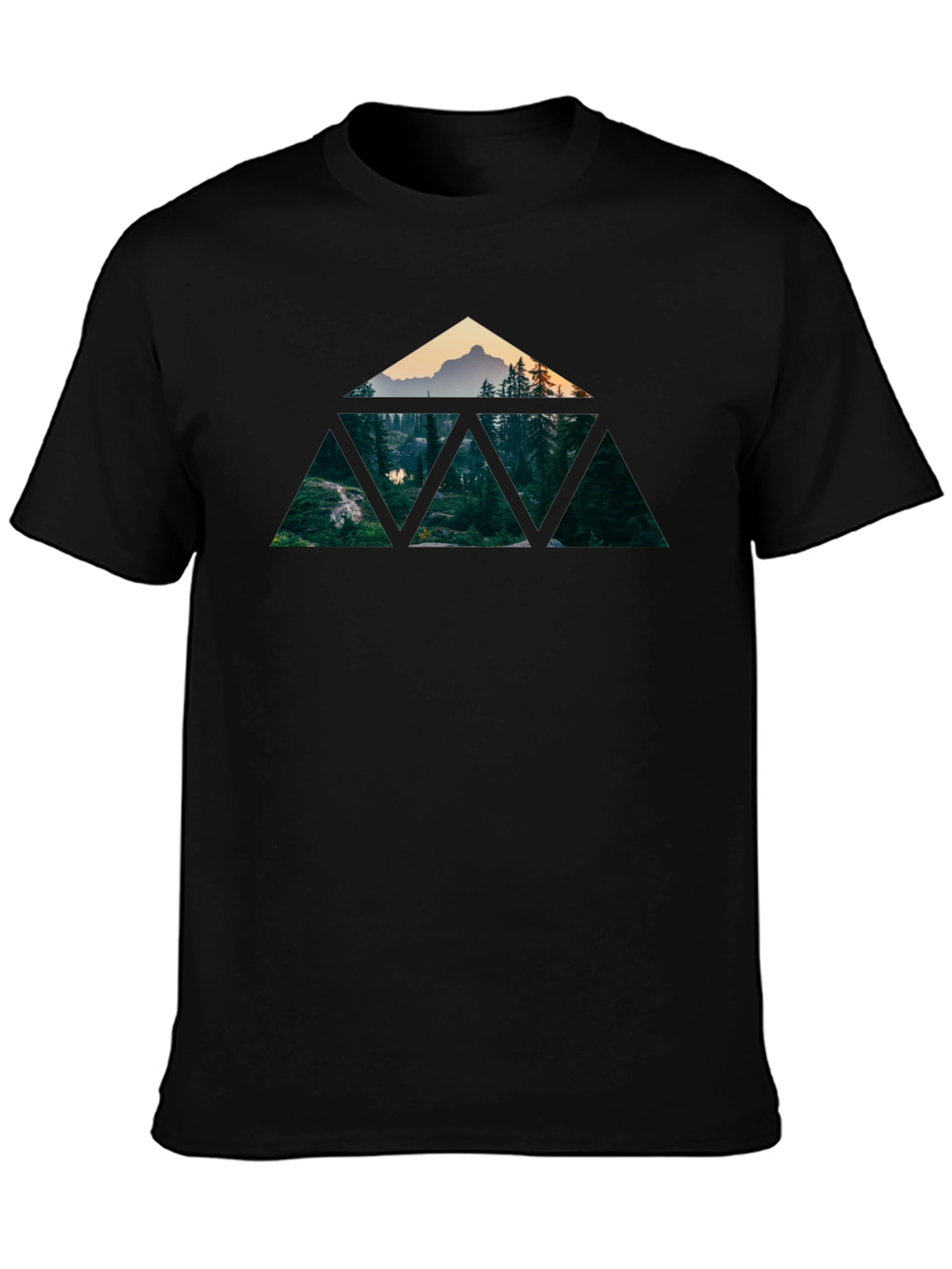 Geometric Mountain Forest T-Shirt