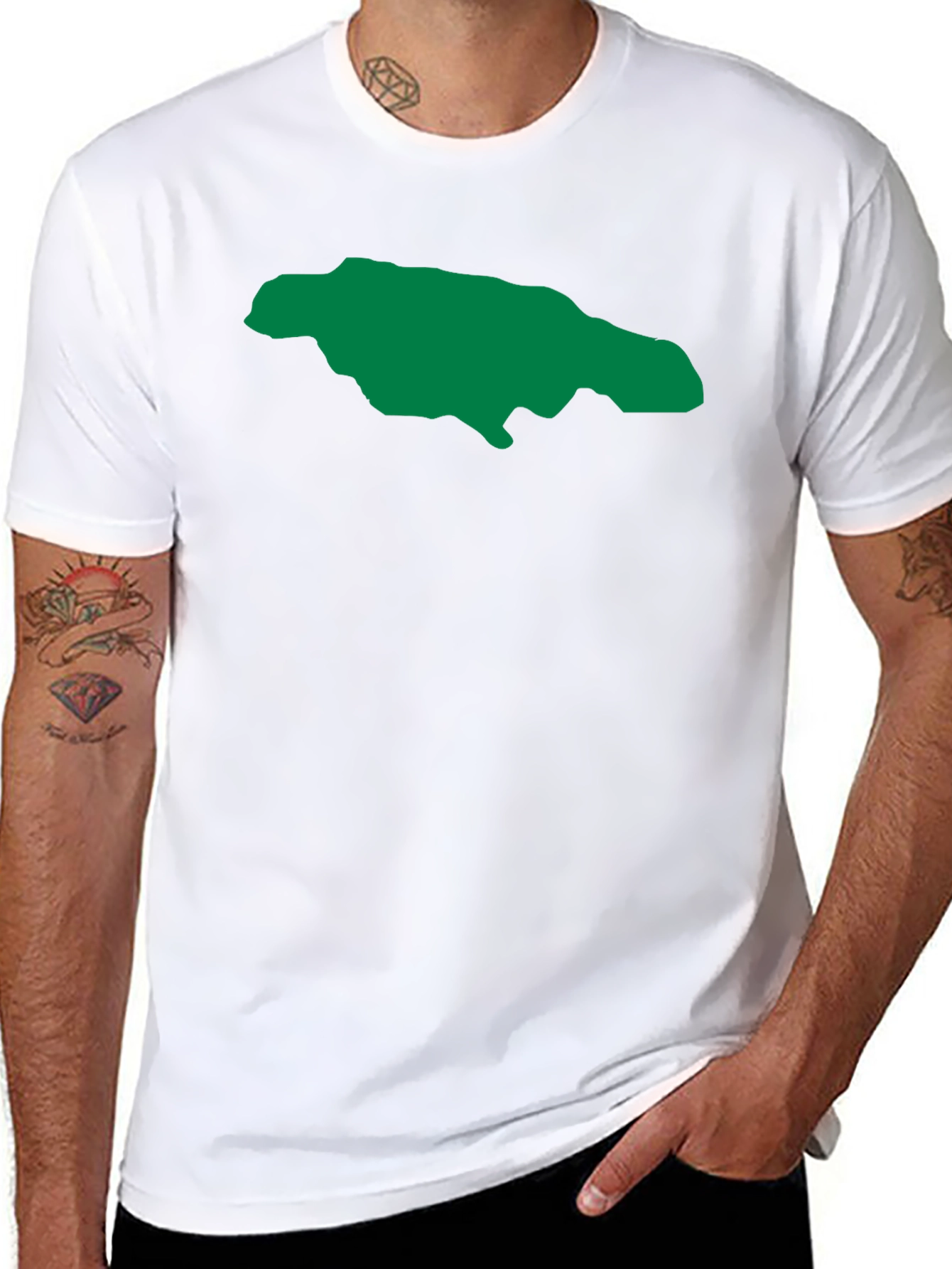 Jamaica Map Graphic Tee - Black T-Shirt