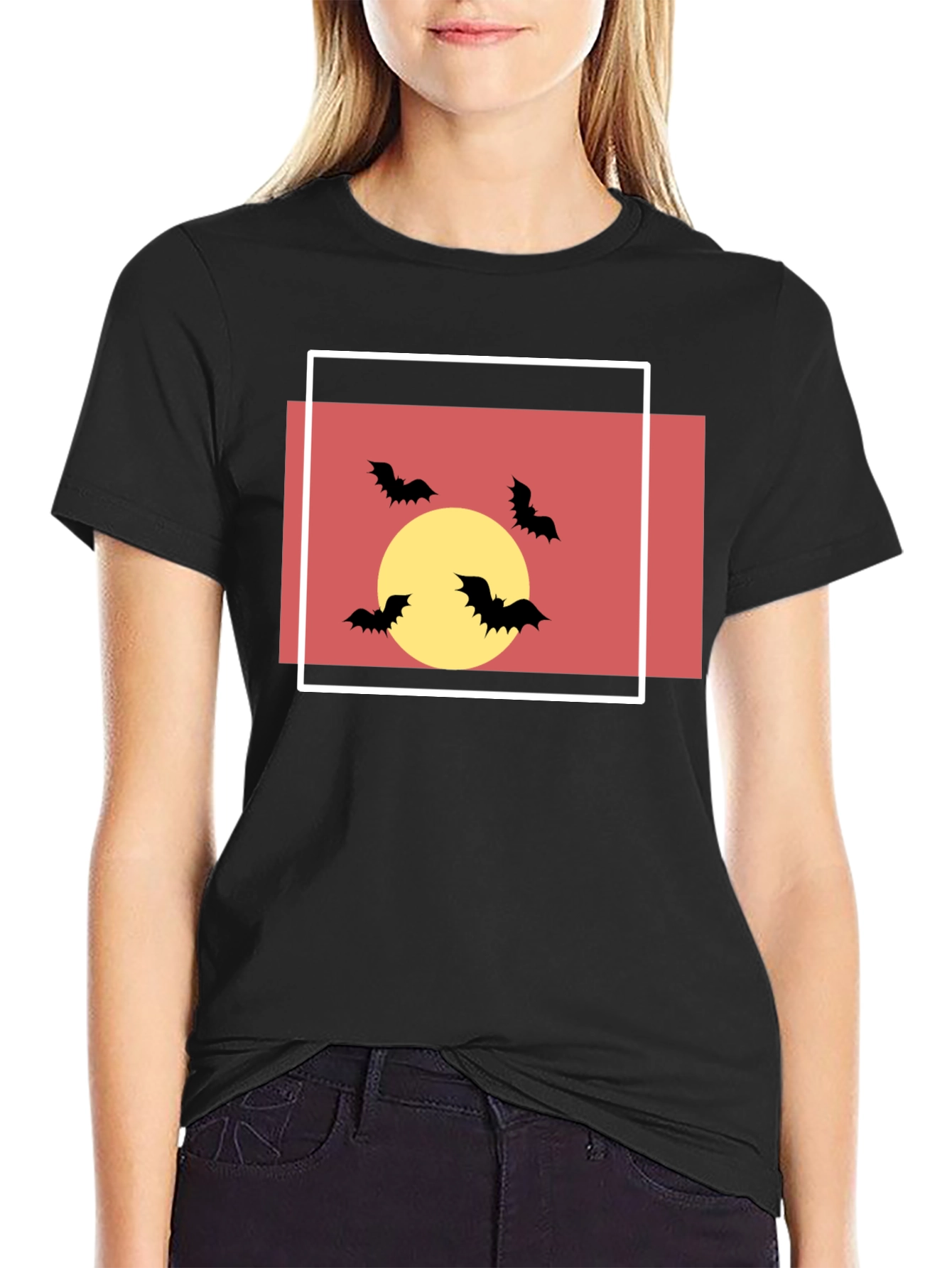 Spooky Bats Graphic Tee - Halloween Style