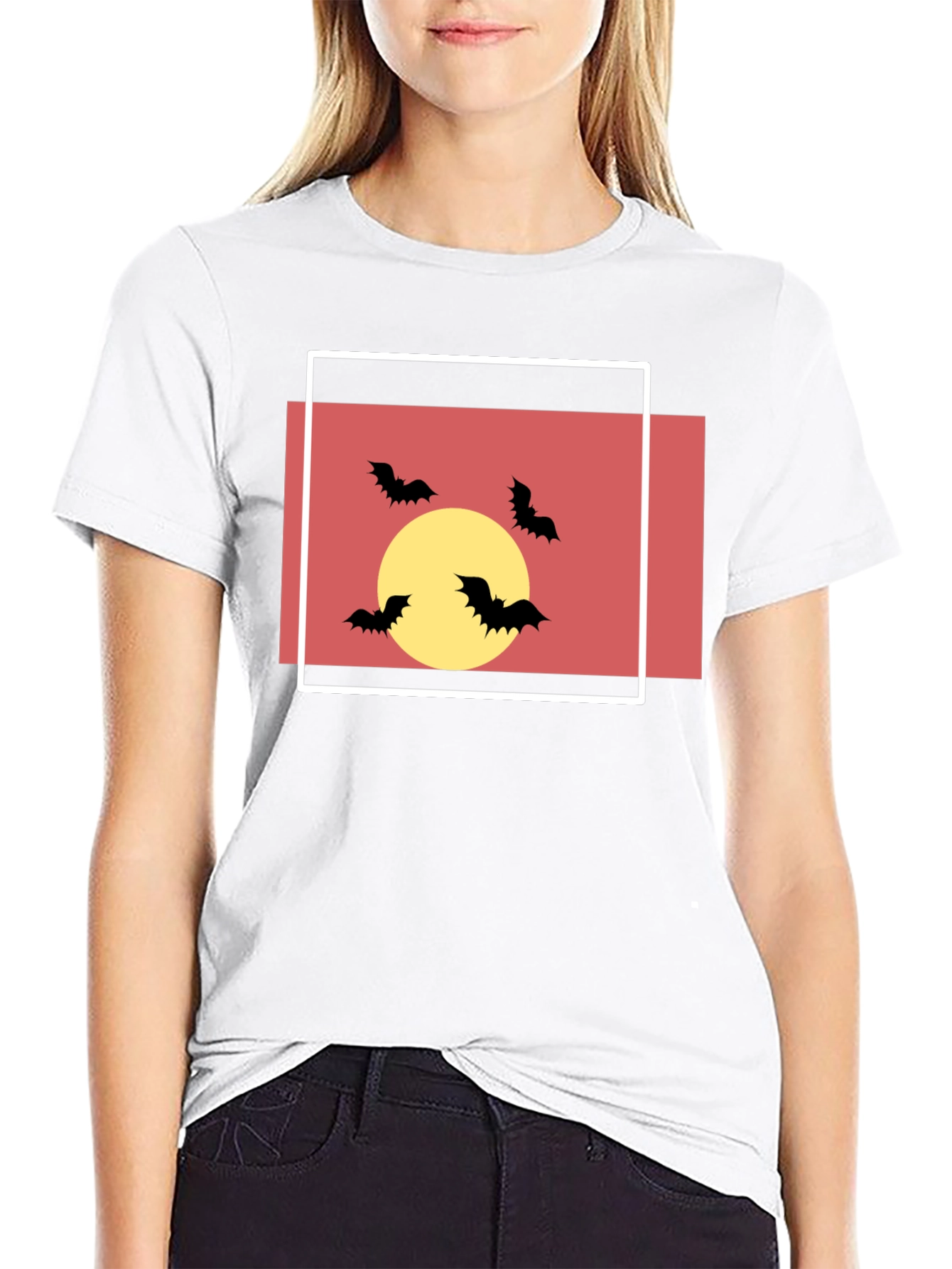 Spooky Bats Graphic Tee - Halloween Style