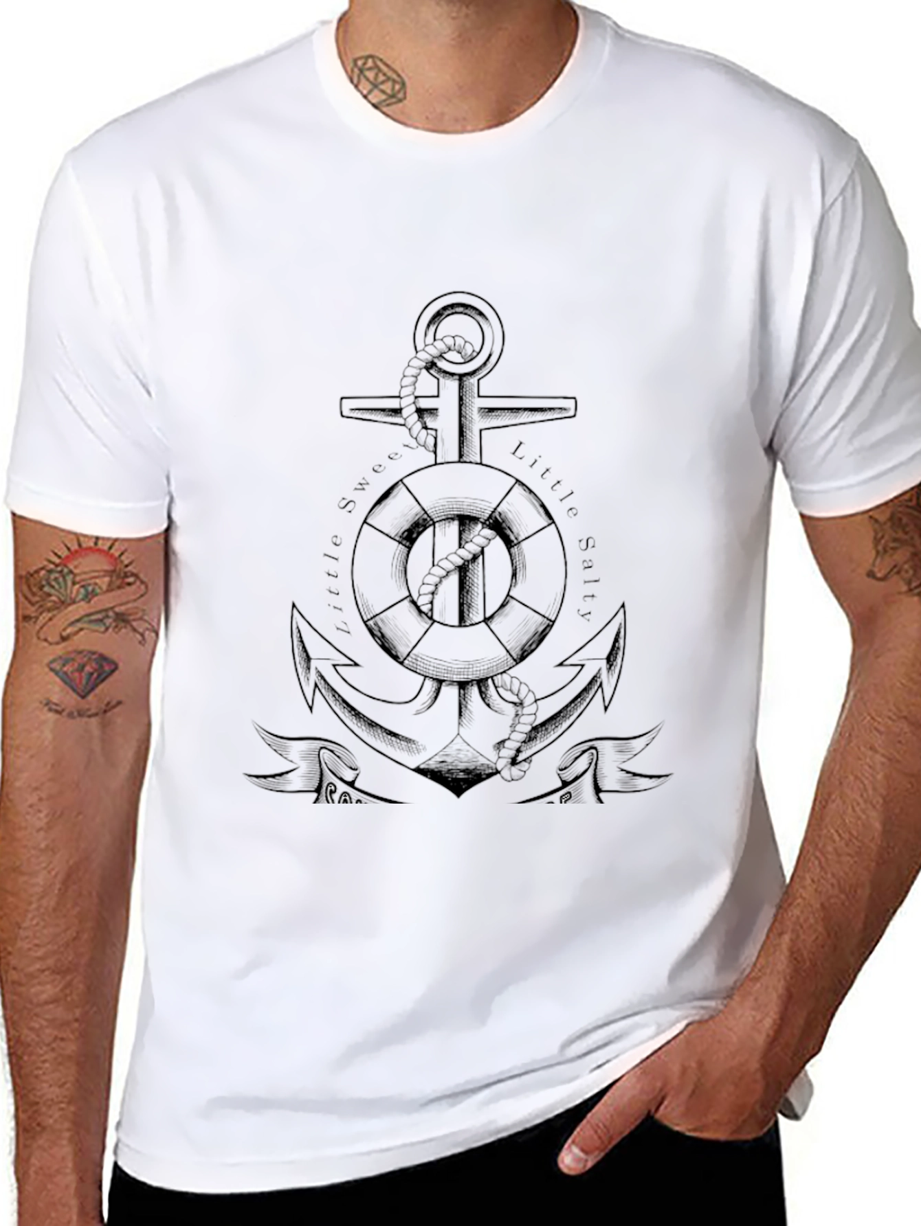 Anchor Graphic Mens Black T-Shirt
