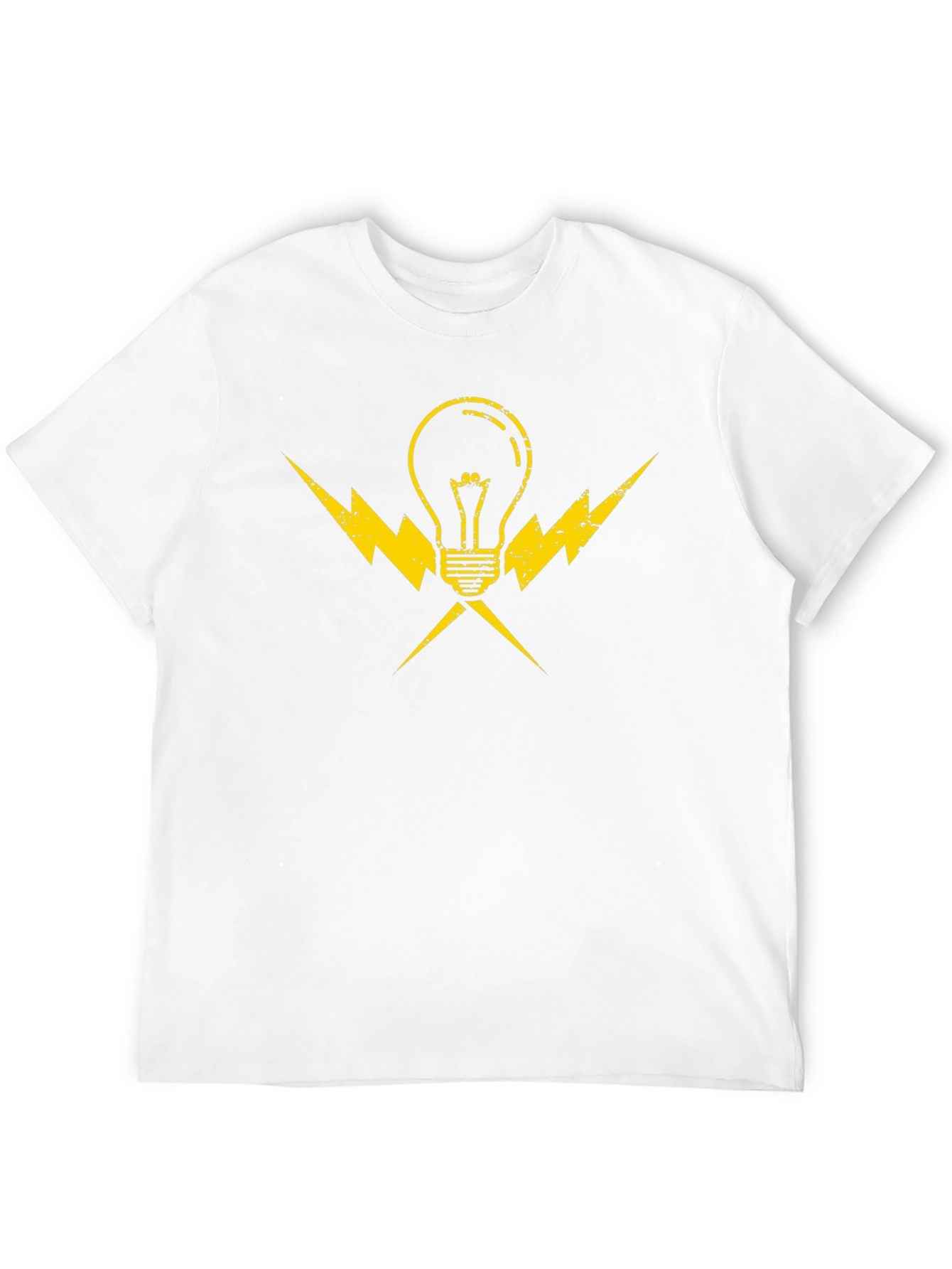 Electrician Light Bulb Bolt Tee - Black Cotton