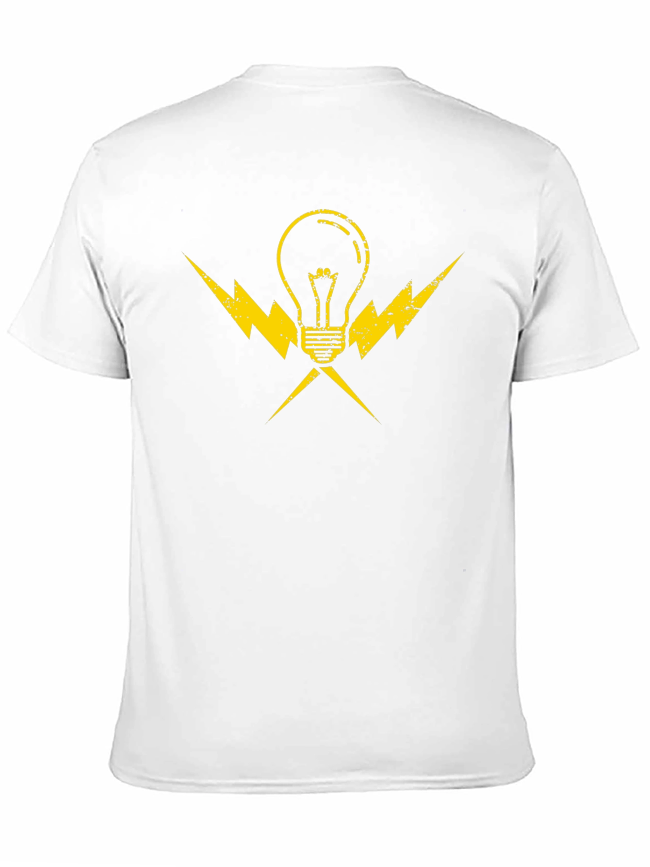 Electrician Light Bulb Bolt Tee - Black Cotton