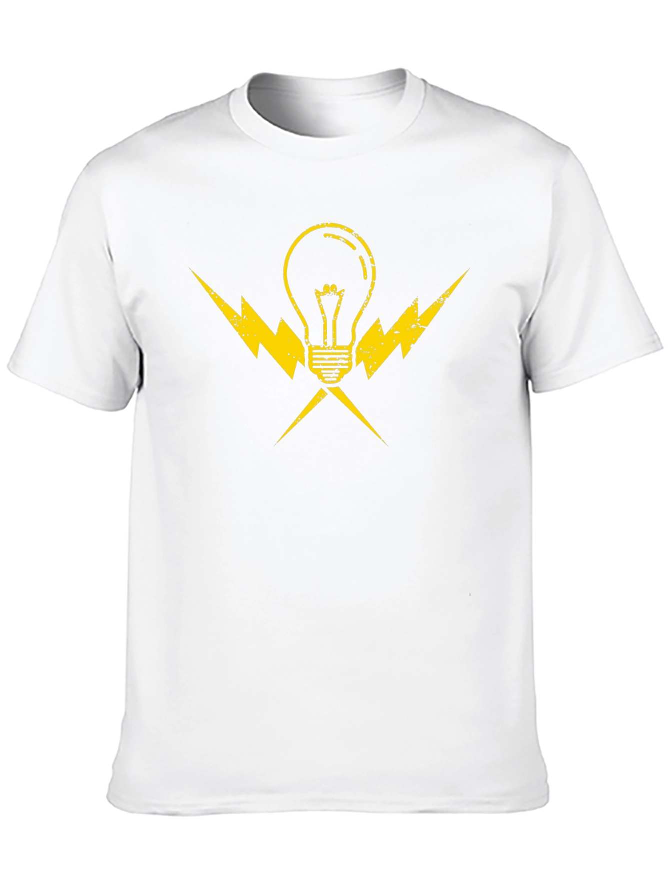 Electrician Light Bulb Bolt Tee - Black Cotton