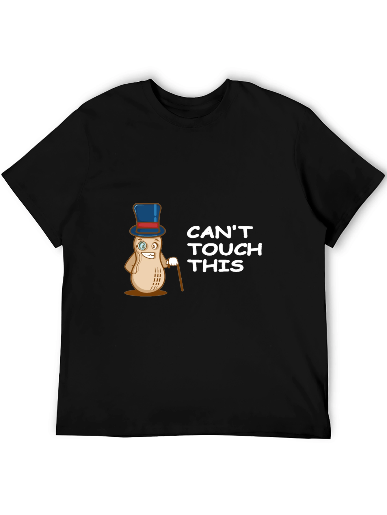 Cant Touch This Peanut Graphic Tee - Black
