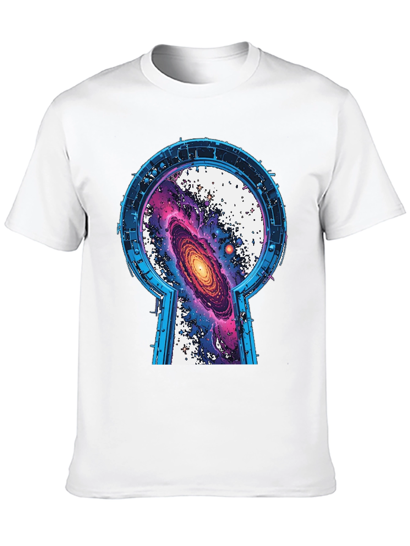 Galaxy Keyhole Graphic Tee - Unisex Black T-Shirt