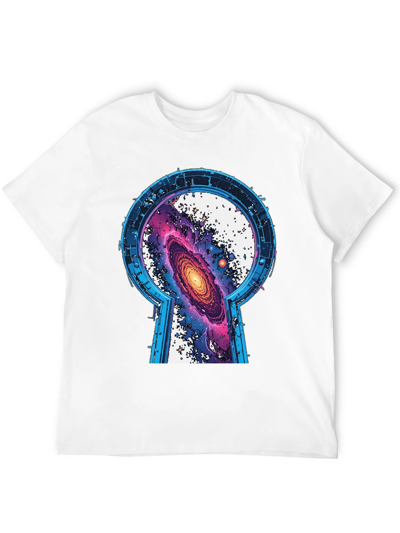 Galaxy Keyhole Graphic Tee - Unisex Black T-Shirt