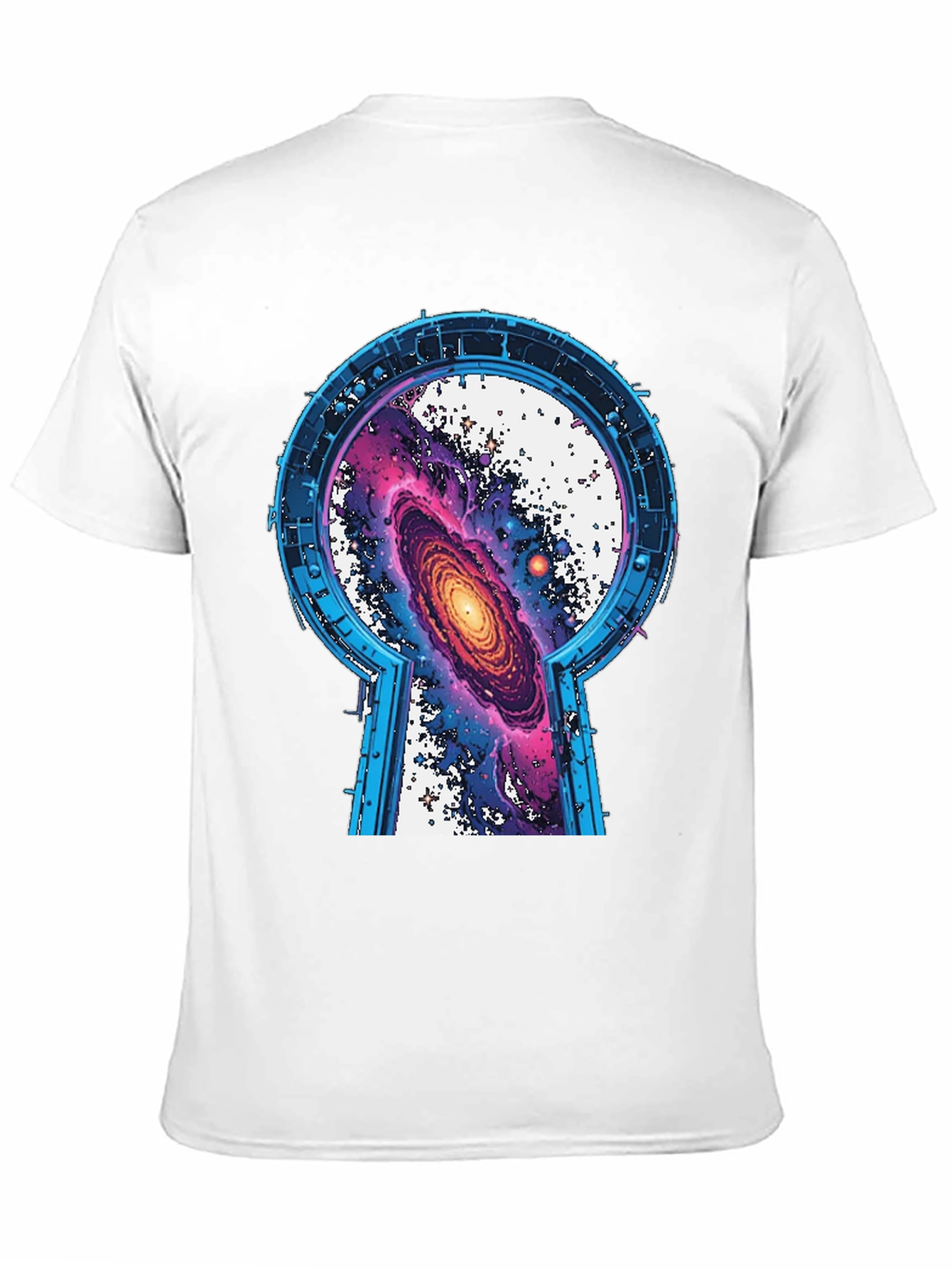 Galaxy Keyhole Graphic Tee - Unisex Black T-Shirt