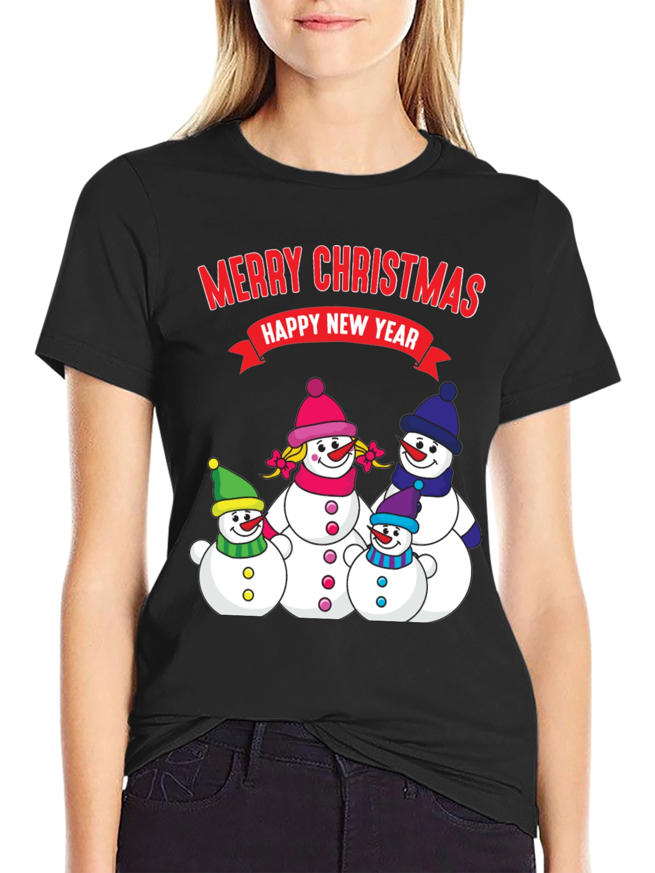 Festive Snowman Family Christmas T-Shirt