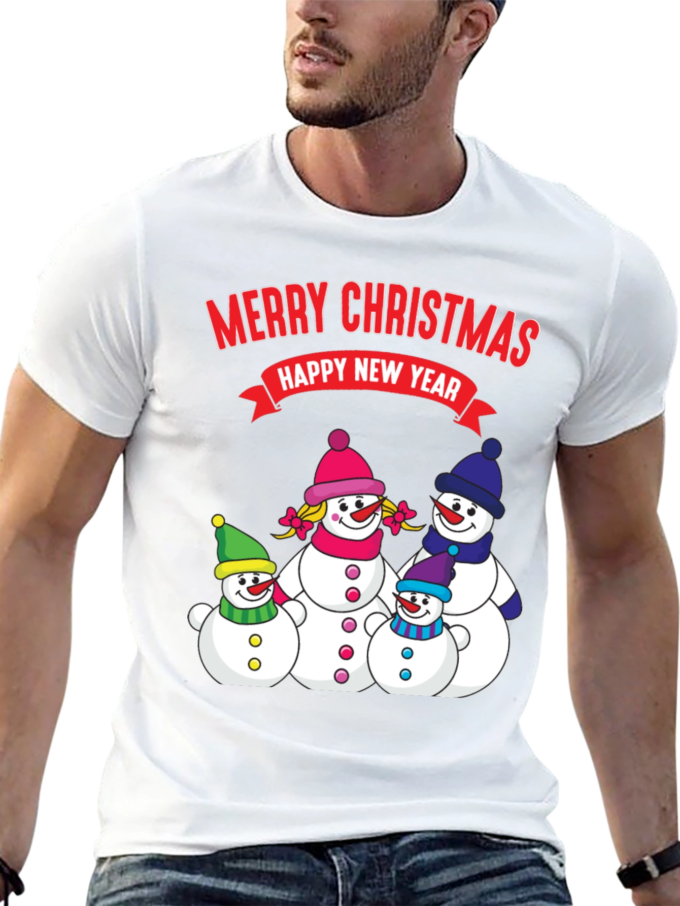 Festive Snowman Family Christmas T-Shirt