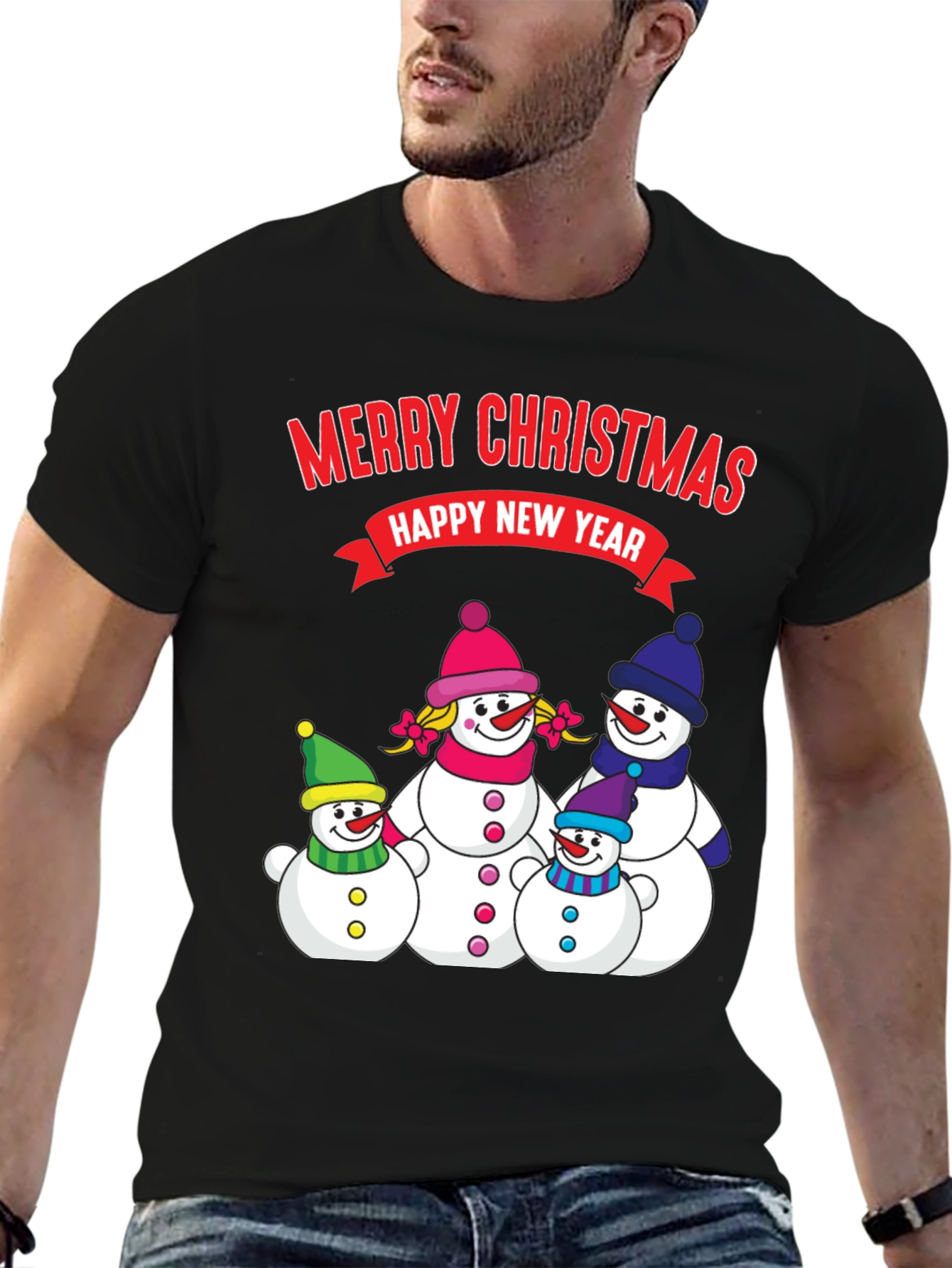 Festive Snowman Family Christmas T-Shirt