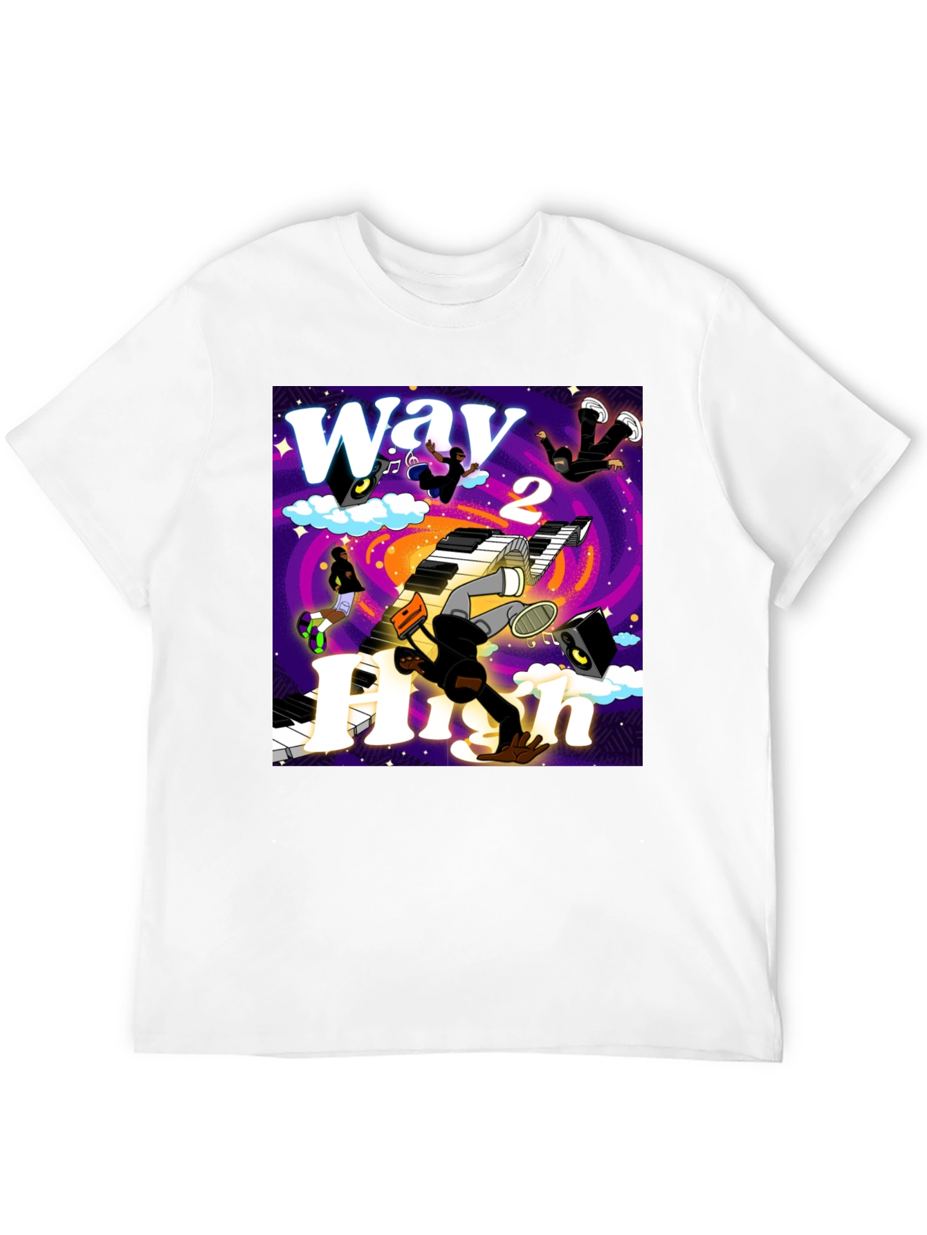 Way 2 High Graphic Print Black Tee