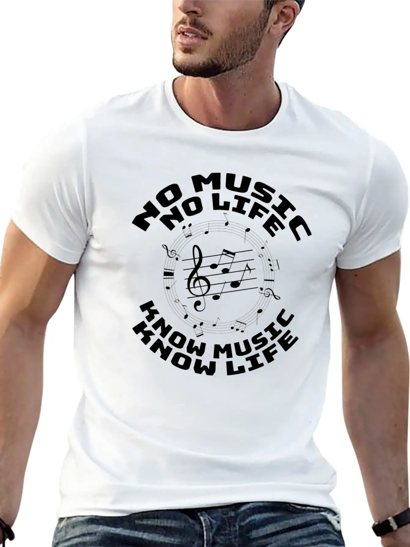 No Music No Life Gift Raving Concert Party Unisex Casual T-Shirt – Clean Design For Daily Comfort