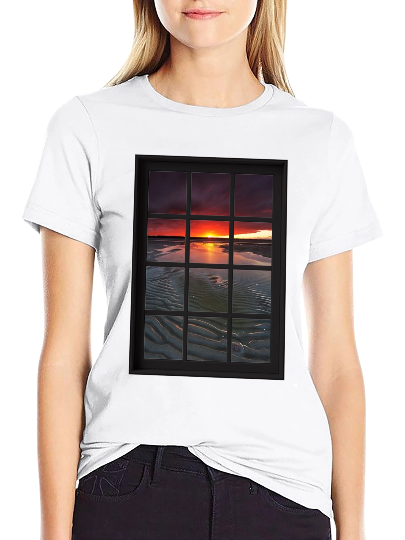 Sunset Window View Graphic T-Shirt