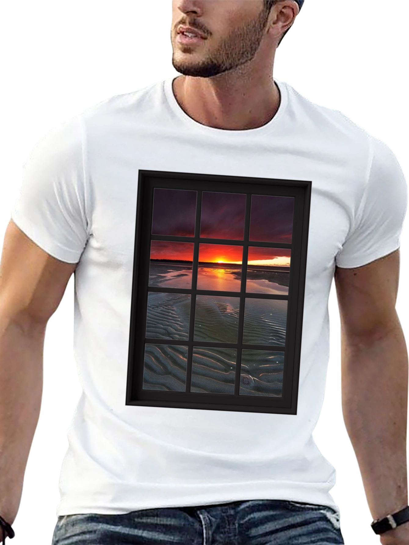 Sunset Window View Graphic T-Shirt