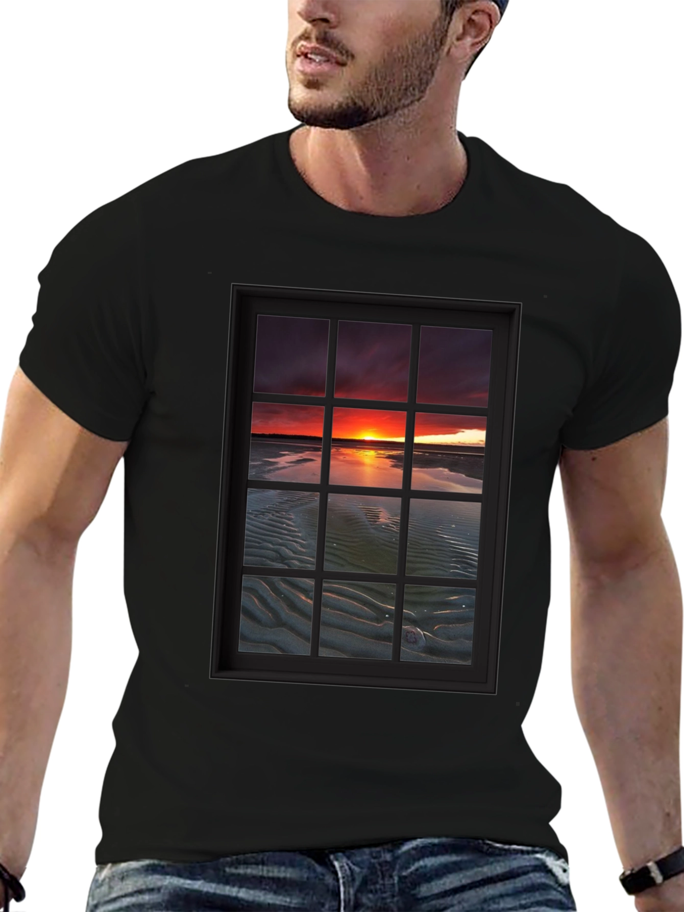 Sunset Window View Graphic T-Shirt