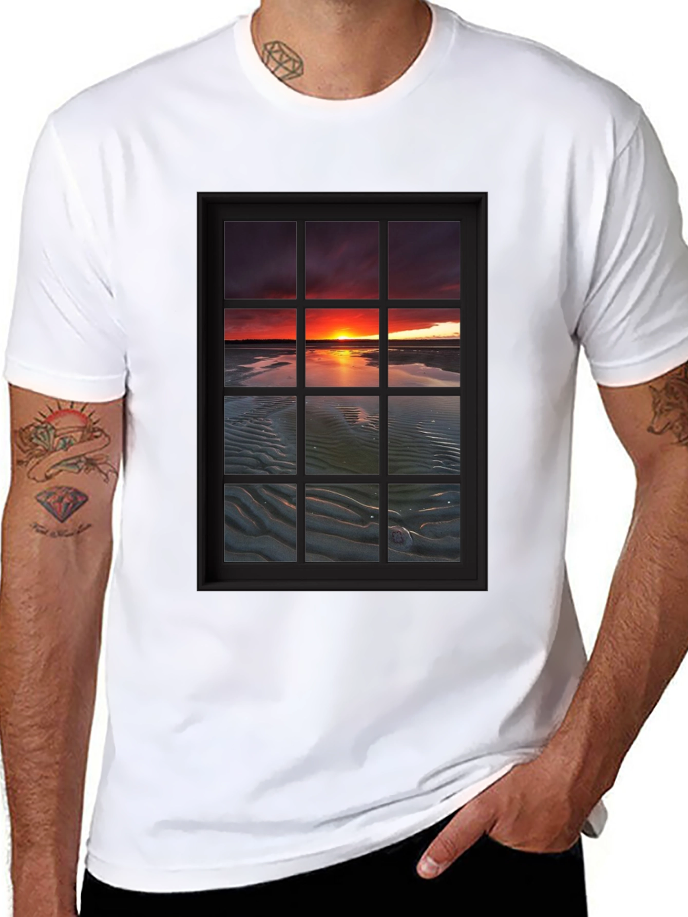 Sunset Window View Graphic T-Shirt