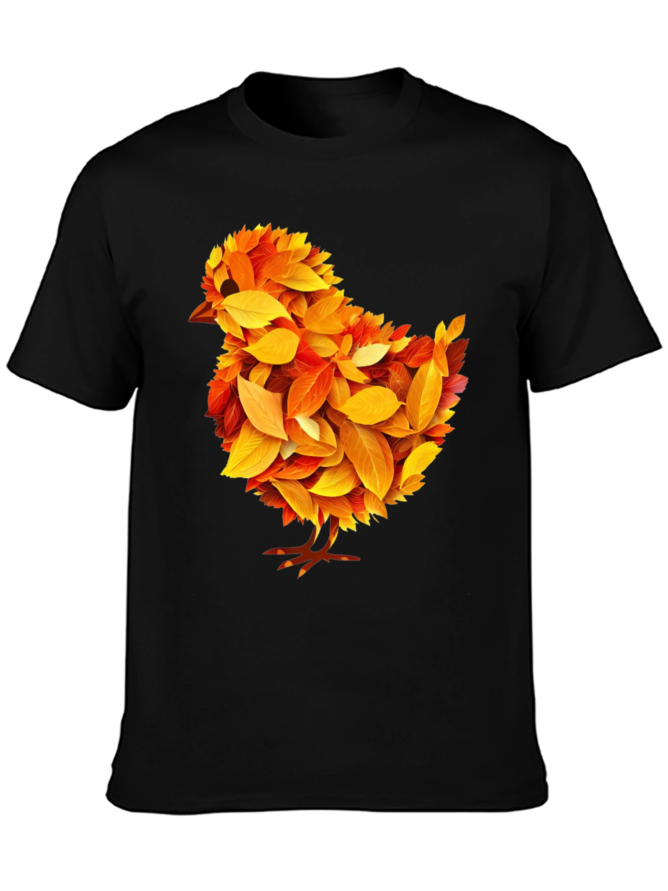 Autumn Chick T-Shirt - Fall Leaves Design