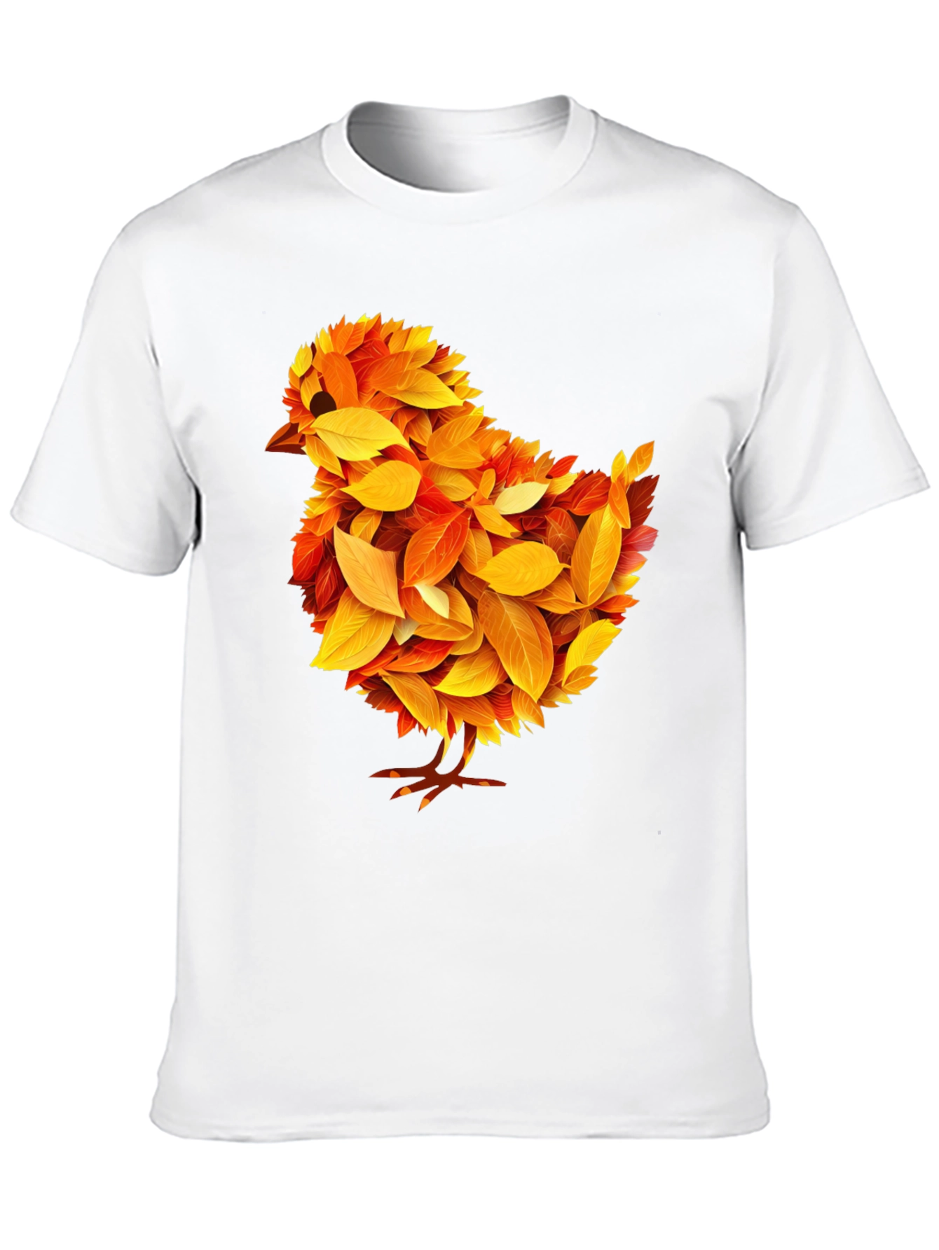 Autumn Chick T-Shirt - Fall Leaves Design