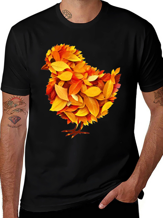 Autumn Chick T-Shirt - Fall Leaves Design
