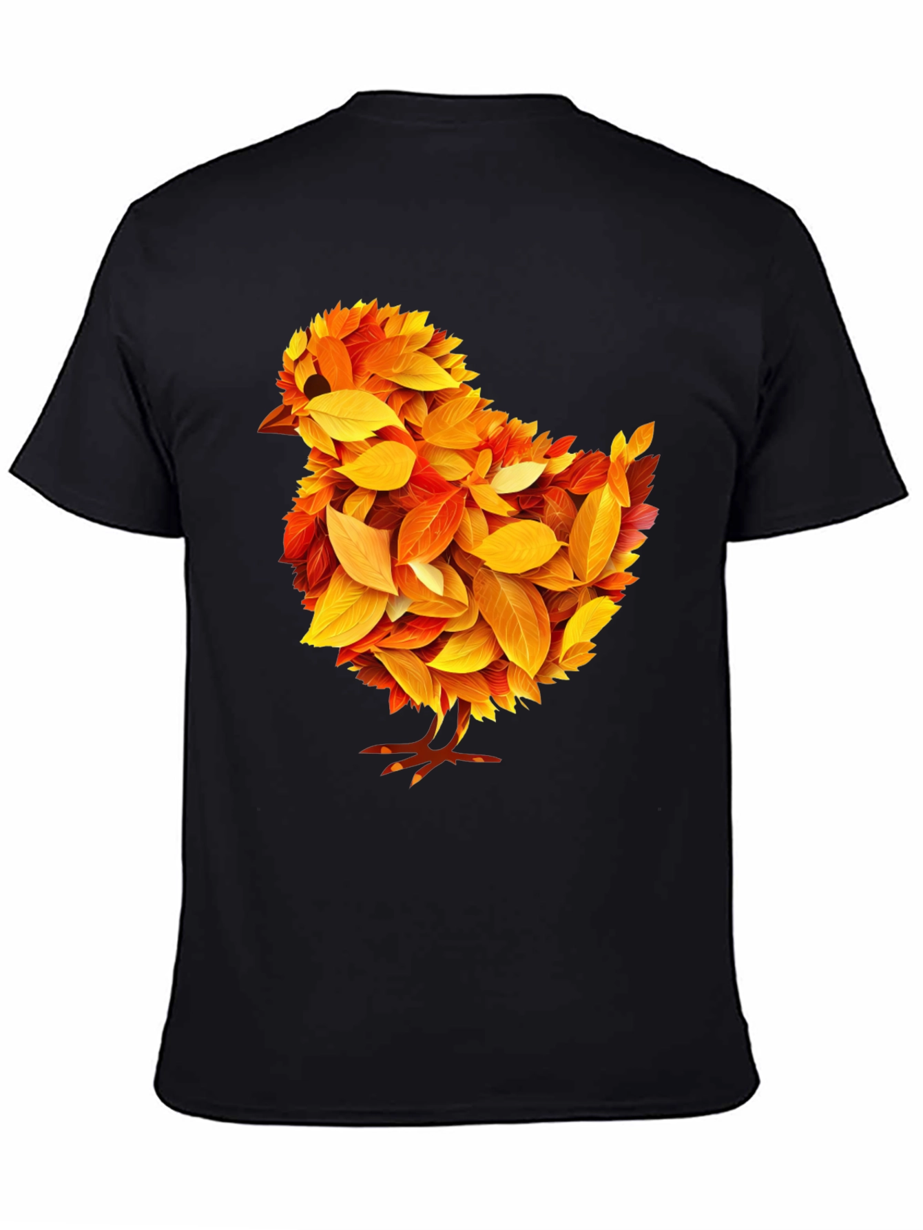 Autumn Chick T-Shirt - Fall Leaves Design
