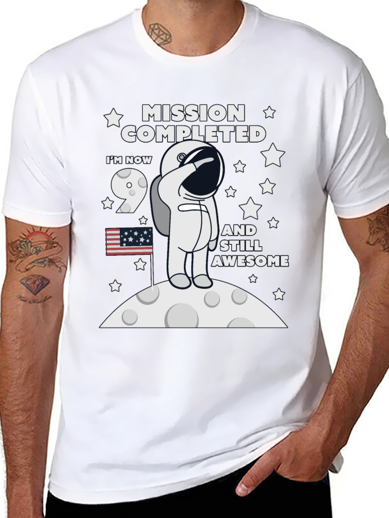 Mission Completed 9th Birthday Astronaut T-Shirt